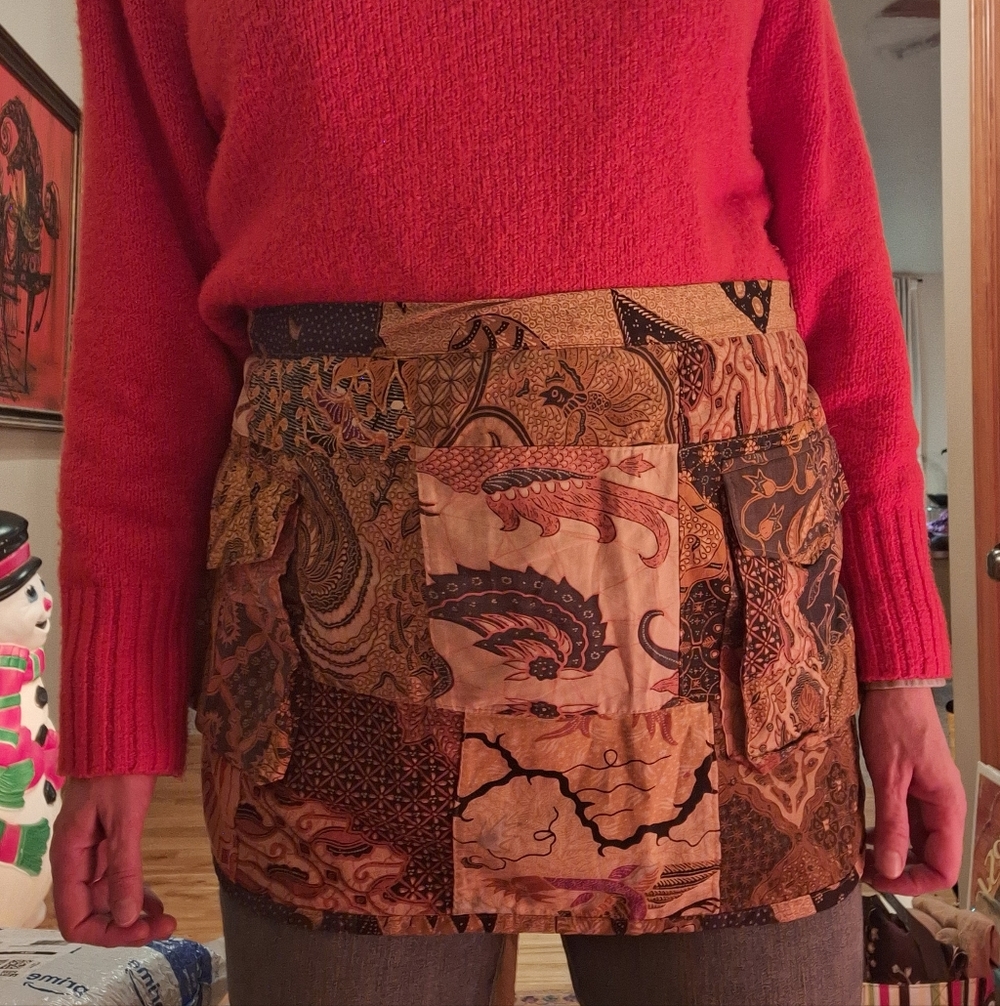 Handmade Boho Hippie Patchwork Skirt Apron Retro Vintage